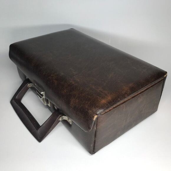Vintage Beaux Merzon Brown Faux Leather Tape Carrying Case with 12 Cassettes - Picture 5 of 9